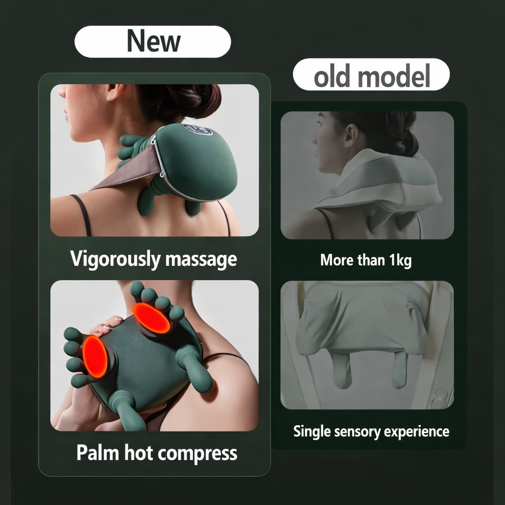 Portable Bionic Heated Neck & Back Massager Pain Relief in 10 Minutes | UAE COD Available