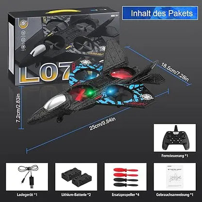 Remote Controlled Aeroplane L0712 Drone with LED Lights, 3D Stunt & Hovering