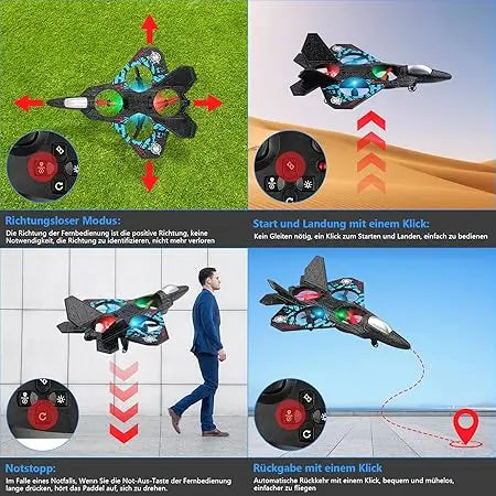 Remote Controlled Aeroplane L0712 Drone with LED Lights, 3D Stunt & Hovering