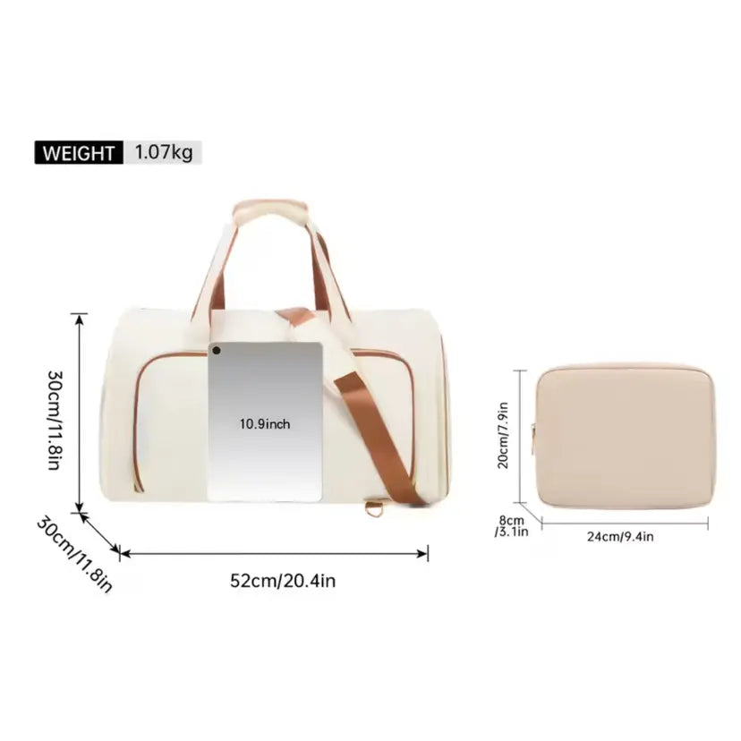 3-in-1 Travel Duffel Bag  Waterproof Garment Organizer