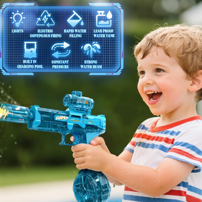 Electric Water Gun – High Pressure 32ft Range | LED Lights | USB-C Rechargeable