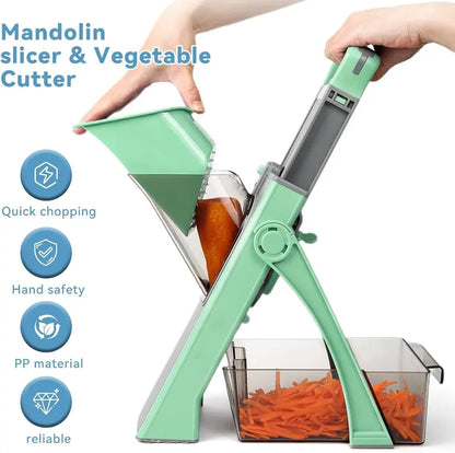 Vegetable Chopper & Food Slicer – 40-in-1 Mandoline with Safe Blade Guard