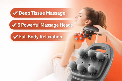 6-Head Deep Tissue Massager Instant Back & Muscle Pain Relief