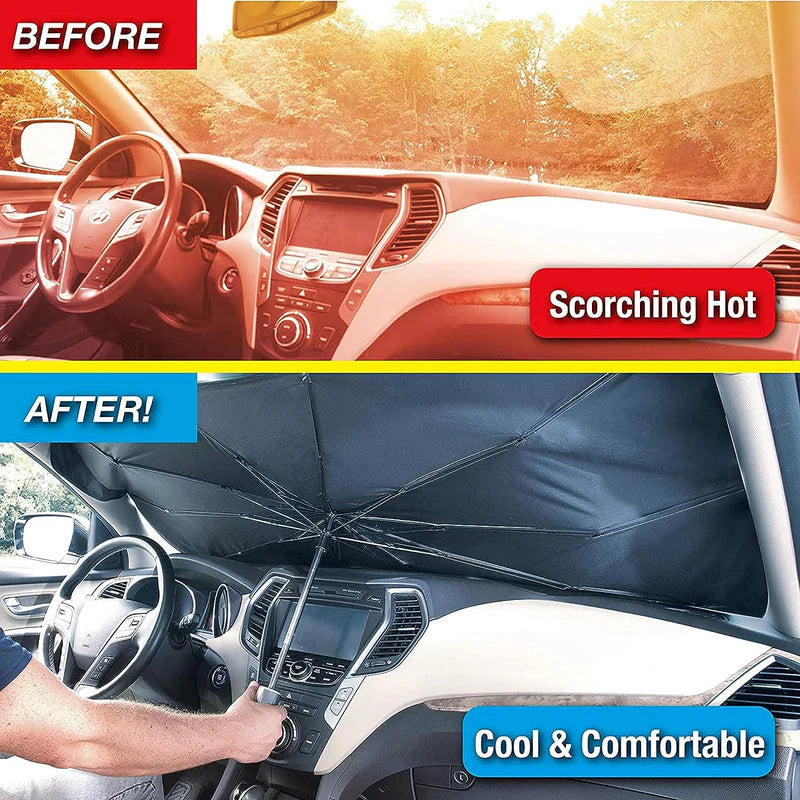 BrellaShield Car Windshield Sun Shade — Instant UV Protection