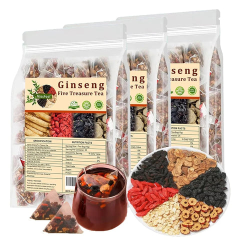 Ginseng Five Treasure Tea – Herbal Tea Bags